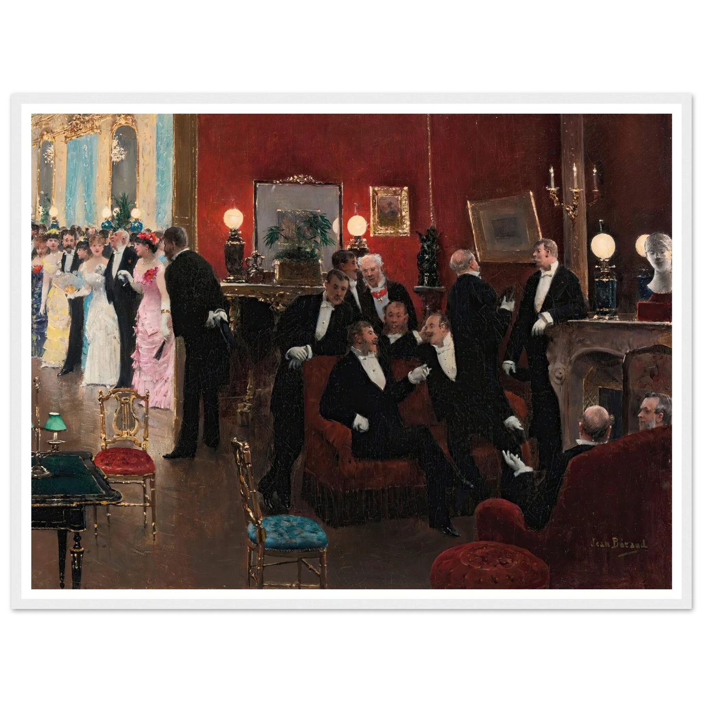 La réception Art Print | Jean Beraud - Framed Poster - 30x40 cm / 12x16″ - Black frame