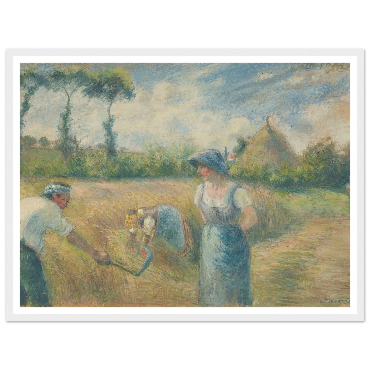 La Récolte (1880) Art Print | Camille Pissarro - Framed Poster - 30x40 cm / 12x16″ - Black frame