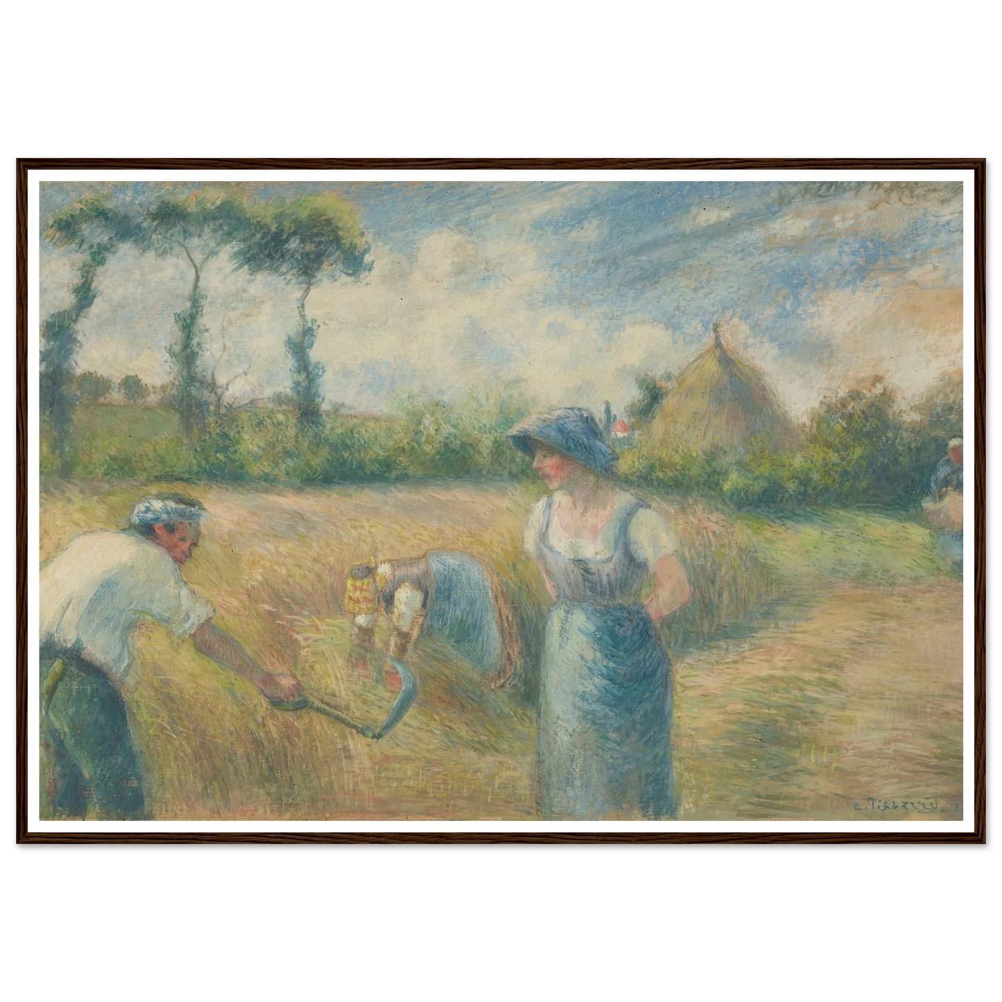 La Récolte (1880) Art Print | Camille Pissarro - Framed Poster - 30x40 cm / 12x16″ - Black frame
