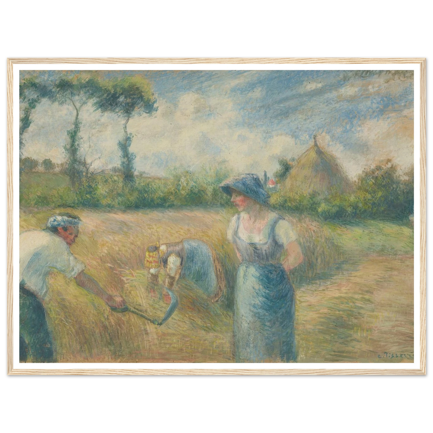 La Récolte (1880) Art Print | Camille Pissarro - Framed Poster - 30x40 cm / 12x16″ - Black frame