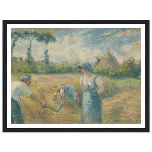 La Récolte (1880) Art Print | Camille Pissarro - Framed Poster - 30x40 cm / 12x16″ - Black frame