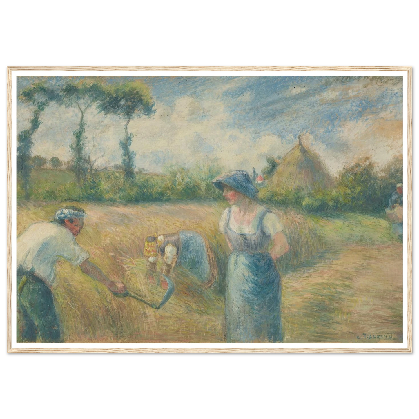 La Récolte (1880) Art Print | Camille Pissarro - Framed Poster - 30x40 cm / 12x16″ - Black frame