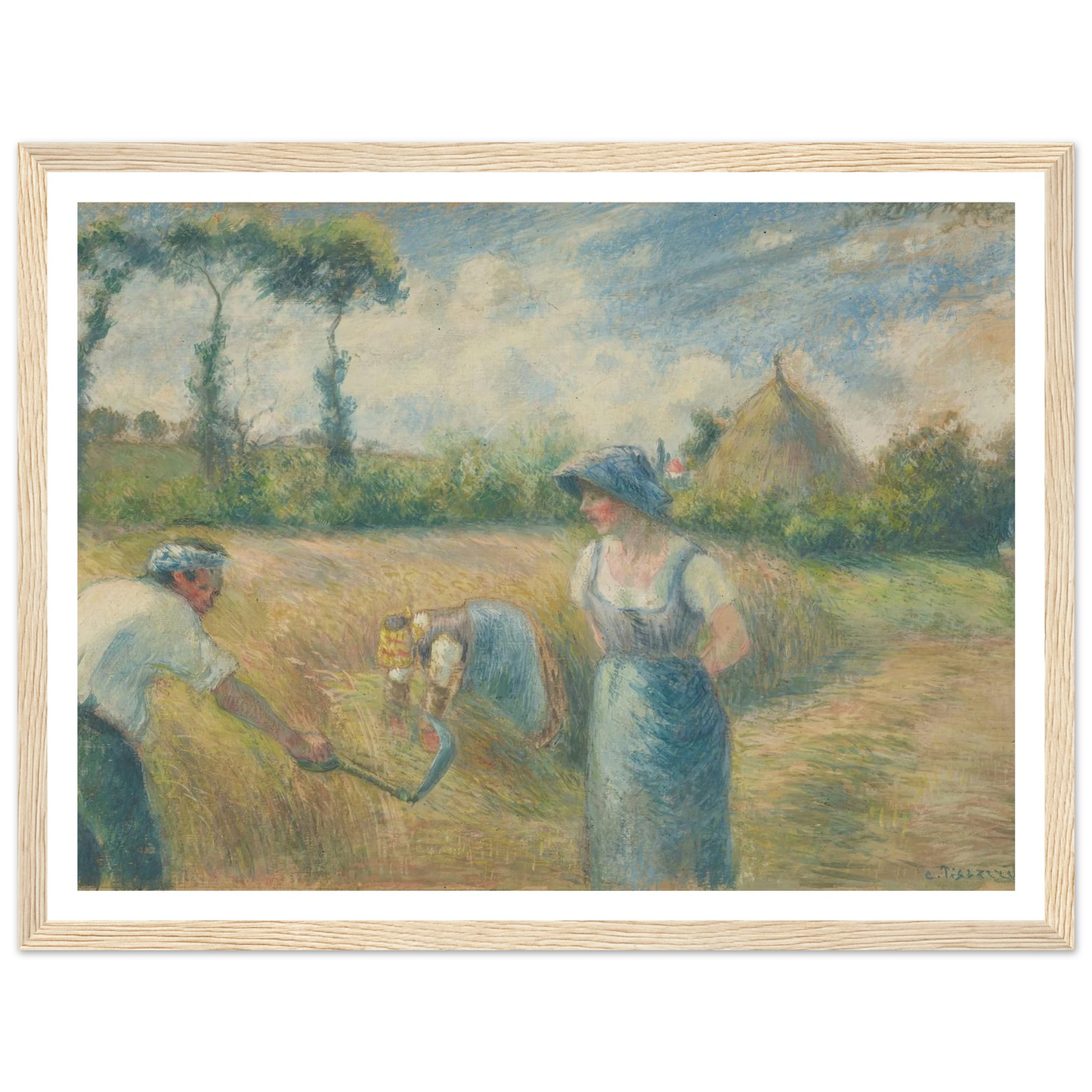 La Récolte (1880) Art Print | Camille Pissarro - Framed Poster - 30x40 cm / 12x16″ - Black frame
