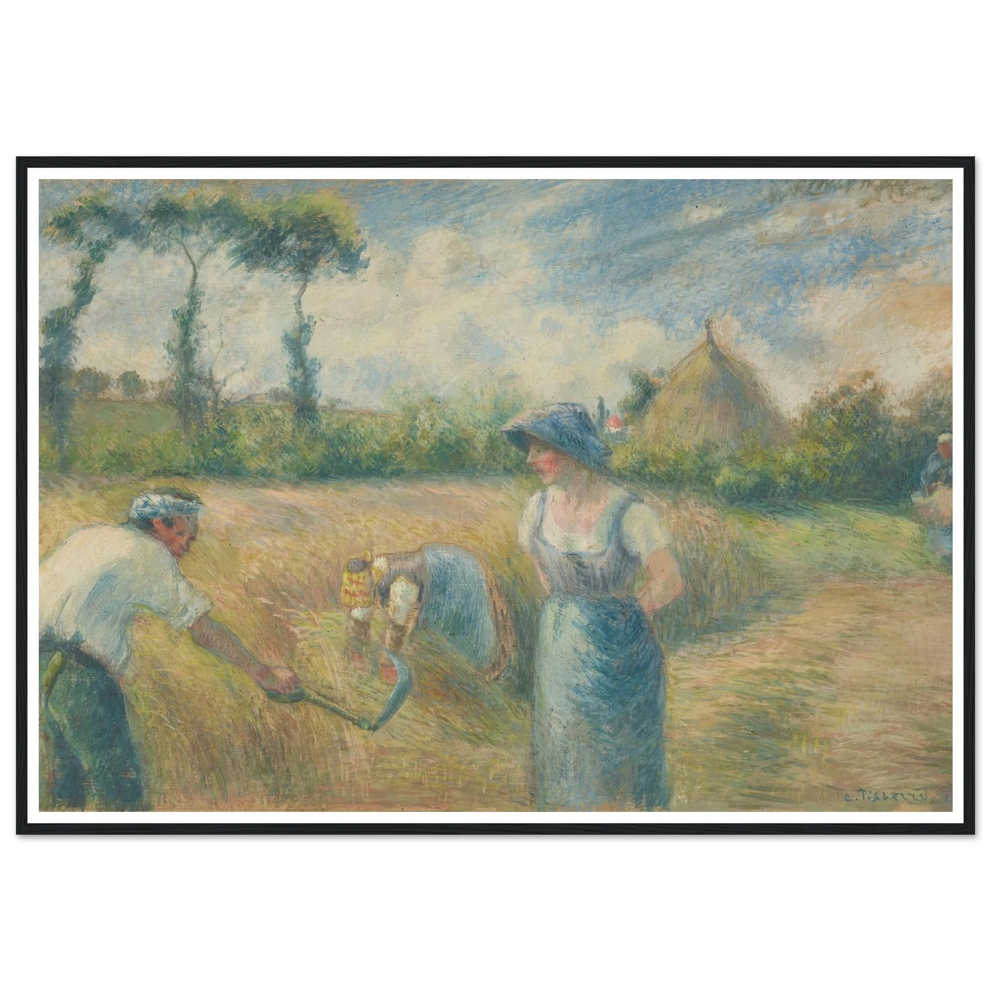 La Récolte (1880) Art Print | Camille Pissarro - Framed Poster - 30x40 cm / 12x16″ - Black frame