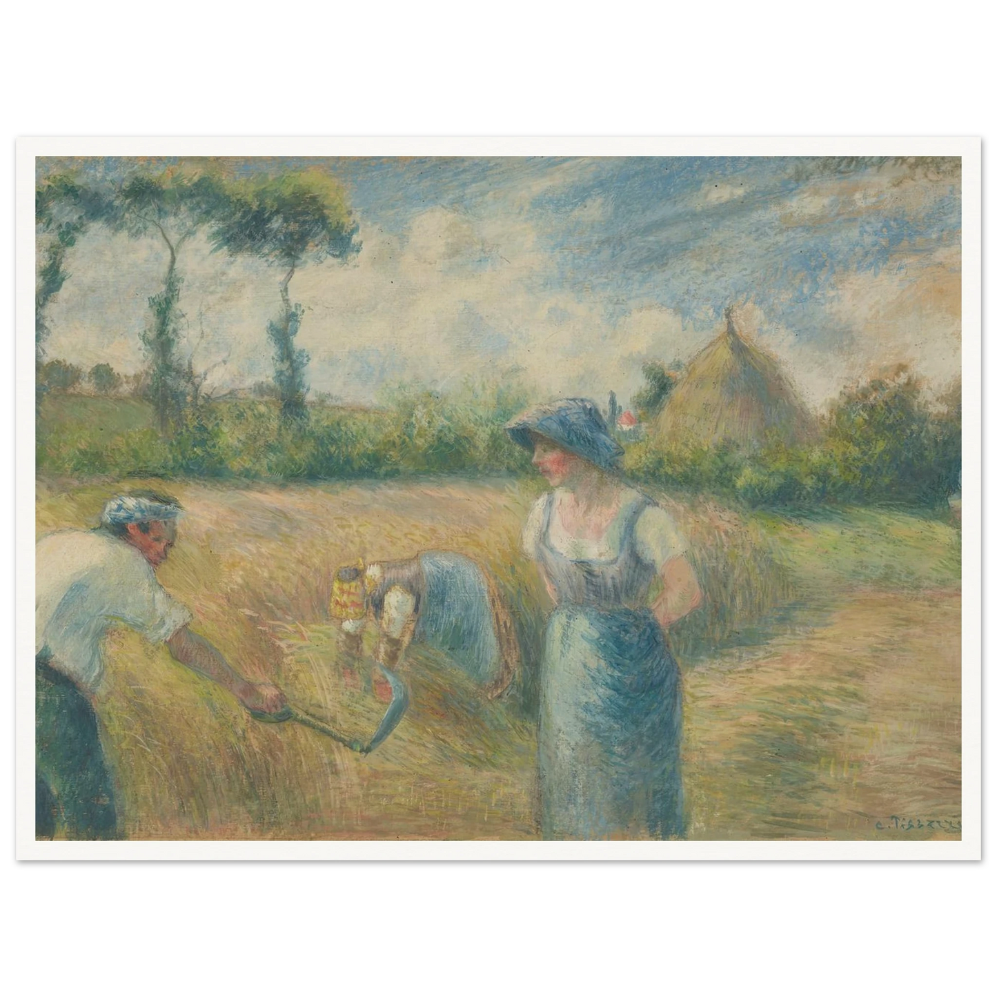 La Récolte (1880) Art Print | Camille Pissarro - Framed Poster - 30x40 cm / 12x16″ - Black frame