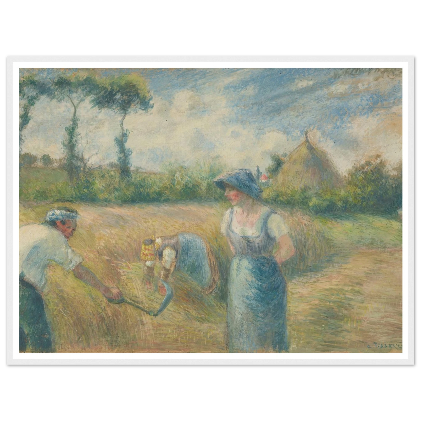 La Récolte (1880) Art Print | Camille Pissarro - Framed Poster - 30x40 cm / 12x16″ - Black frame