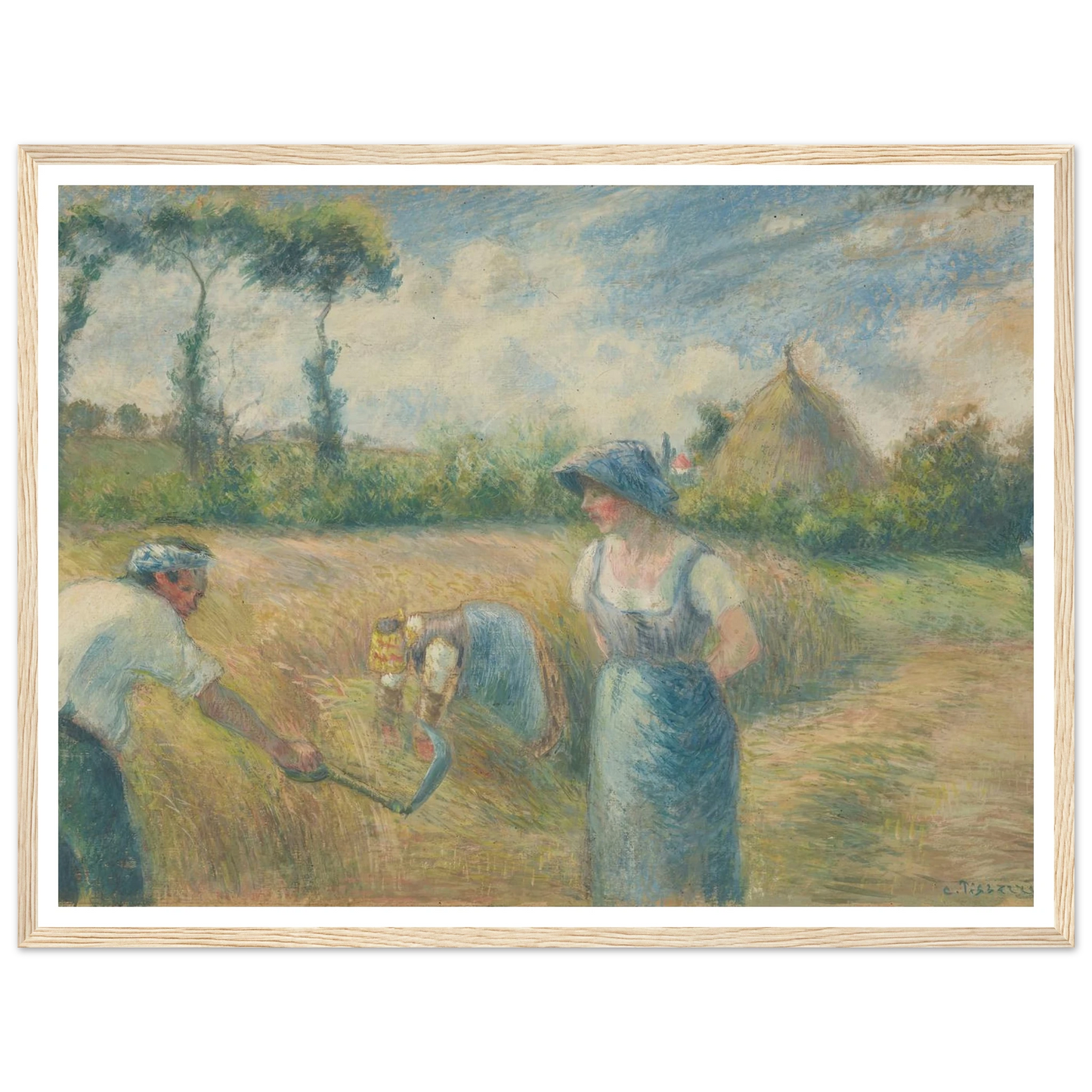 La Récolte (1880) Art Print | Camille Pissarro - Framed Poster - 30x40 cm / 12x16″ - Black frame