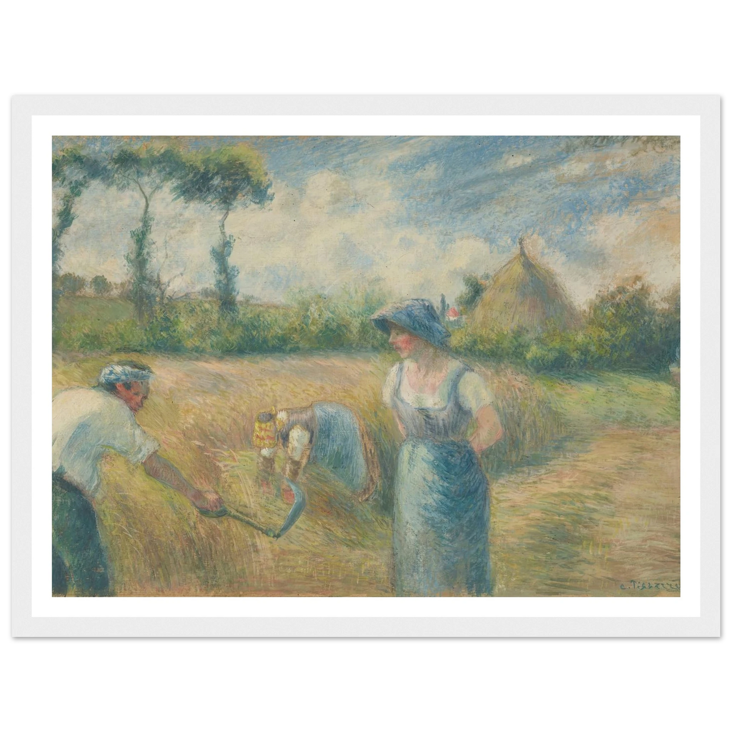La Récolte (1880) Art Print | Camille Pissarro - Framed Poster - 30x40 cm / 12x16″ - Black frame
