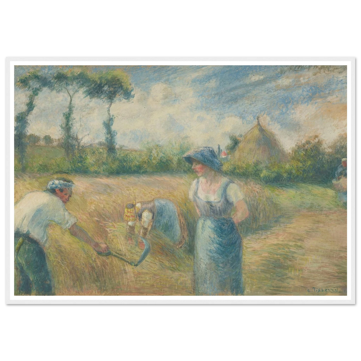 La Récolte (1880) Art Print | Camille Pissarro - Framed Poster - 30x40 cm / 12x16″ - Black frame