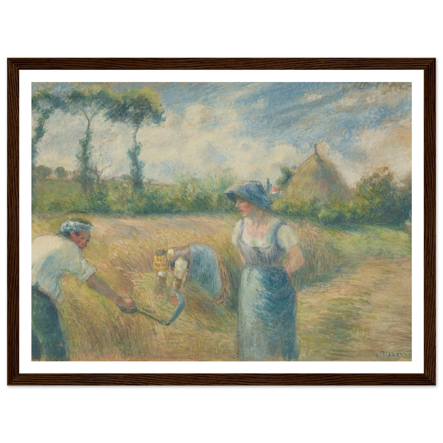 La Récolte (1880) Art Print | Camille Pissarro - Framed Poster - 30x40 cm / 12x16″ - Black frame