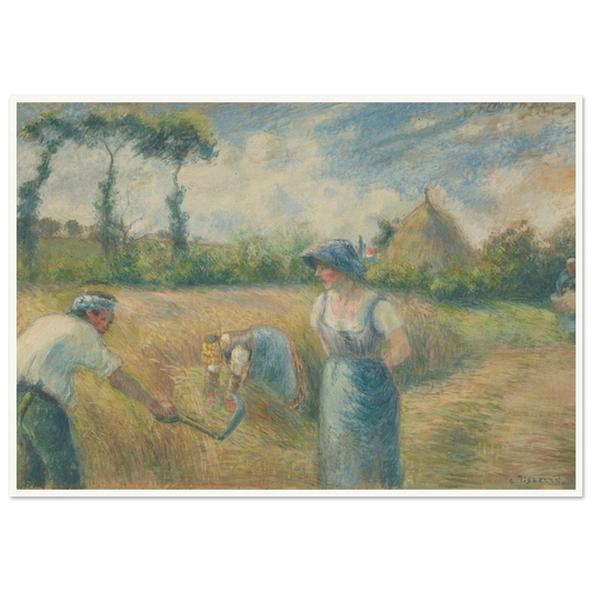 La Récolte (1880) Art Print | Camille Pissarro - Framed Poster - 30x40 cm / 12x16″ - Black frame