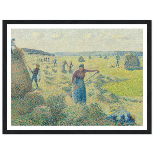 La Récolte des Foins, Éragny Art Print | Camille Pissarro - Framed Poster - 30x40 cm / 12x16″ - Black frame