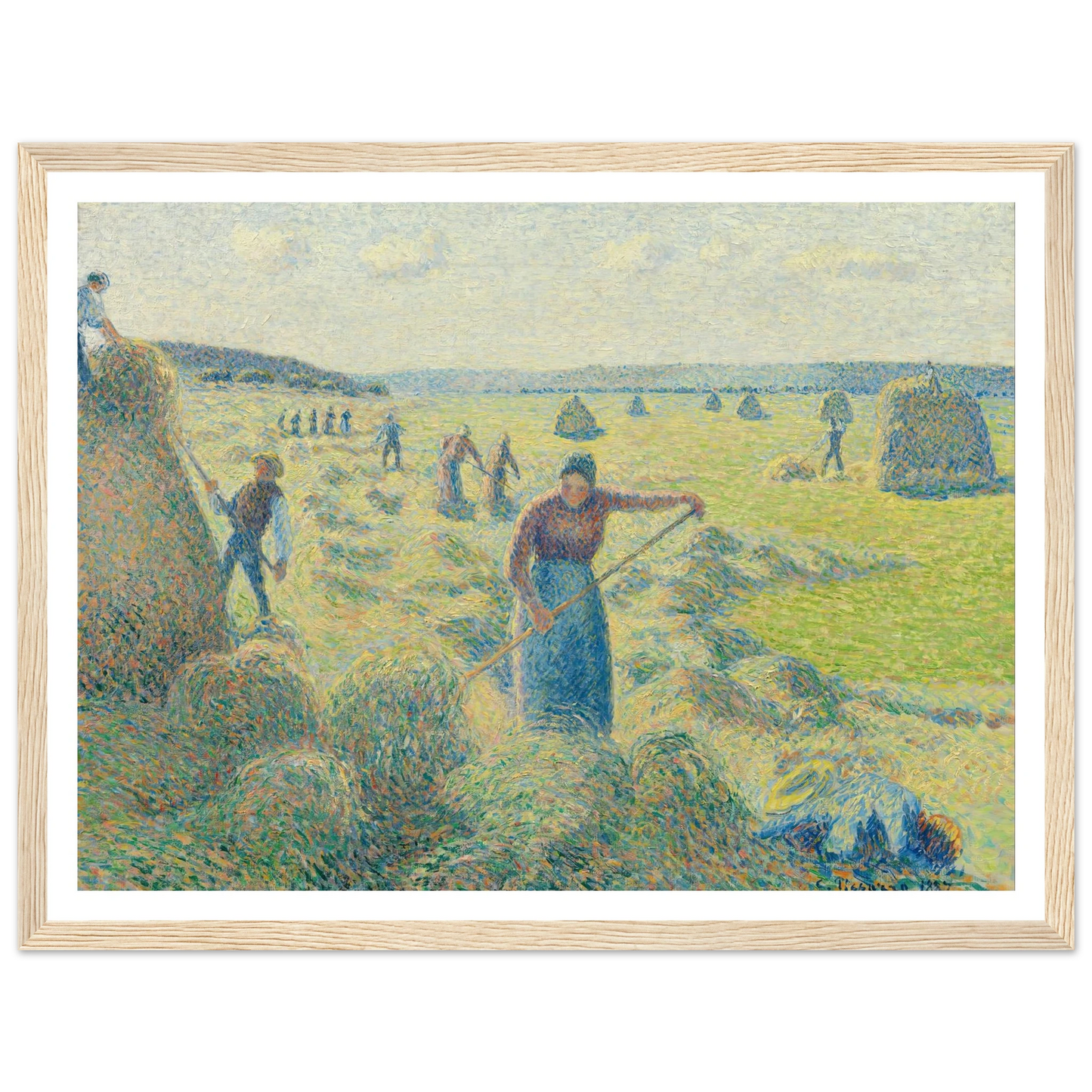 La Récolte des Foins, Éragny Art Print | Camille Pissarro - Framed Poster - 30x40 cm / 12x16″ - Black frame