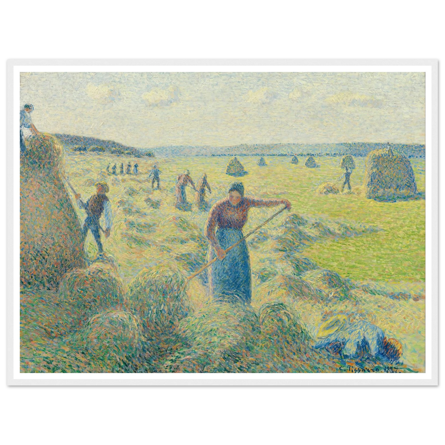 La Récolte des Foins, Éragny Art Print | Camille Pissarro - Framed Poster - 30x40 cm / 12x16″ - Black frame