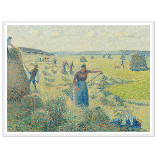 La Récolte des Foins, Éragny Art Print | Camille Pissarro - Framed Poster - 30x40 cm / 12x16″ - Black frame