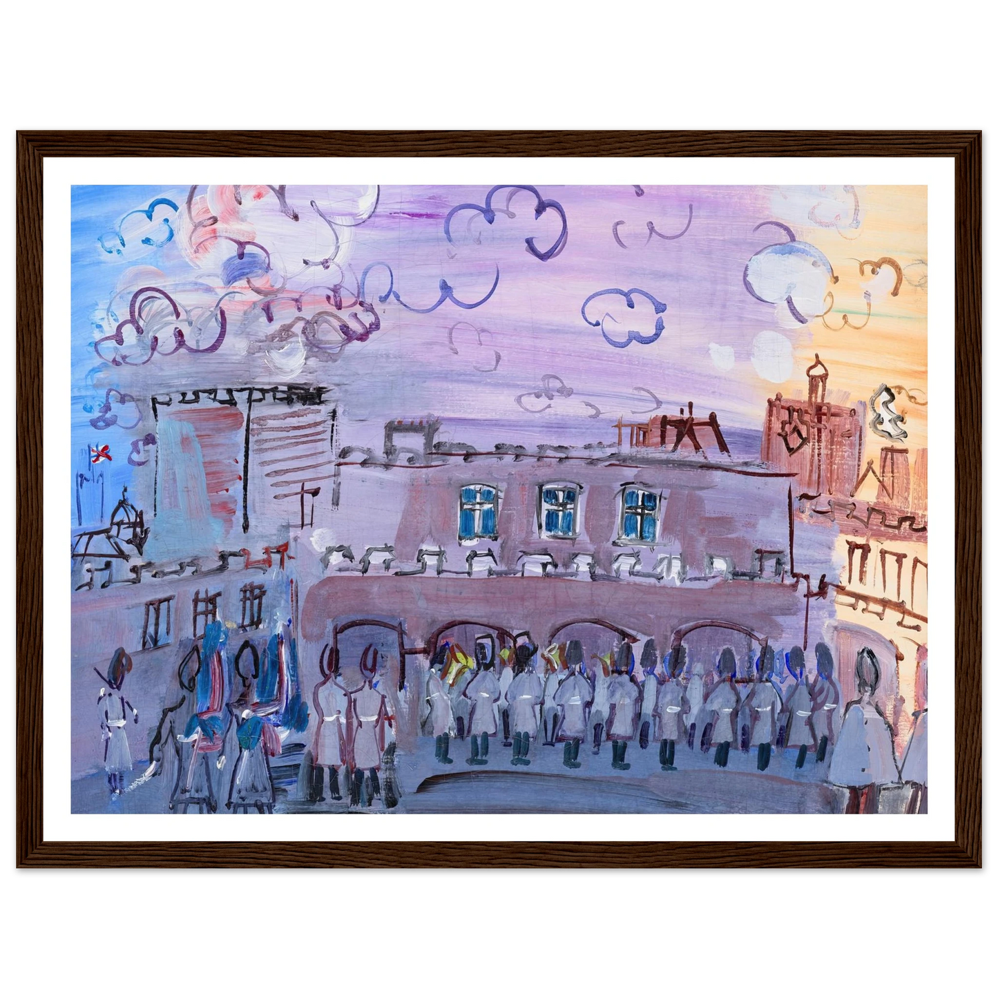 La relève de la garde à Saint-James’s Palace (1935-1936) Art Print | Raoul Dufy - Framed Poster - 30x40 cm / 12x16″ - Black frame
