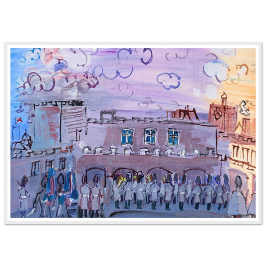La relève de la garde à Saint-James’s Palace (1935-1936) Art Print | Raoul Dufy - Framed Poster - 30x40 cm / 12x16″ - Black frame