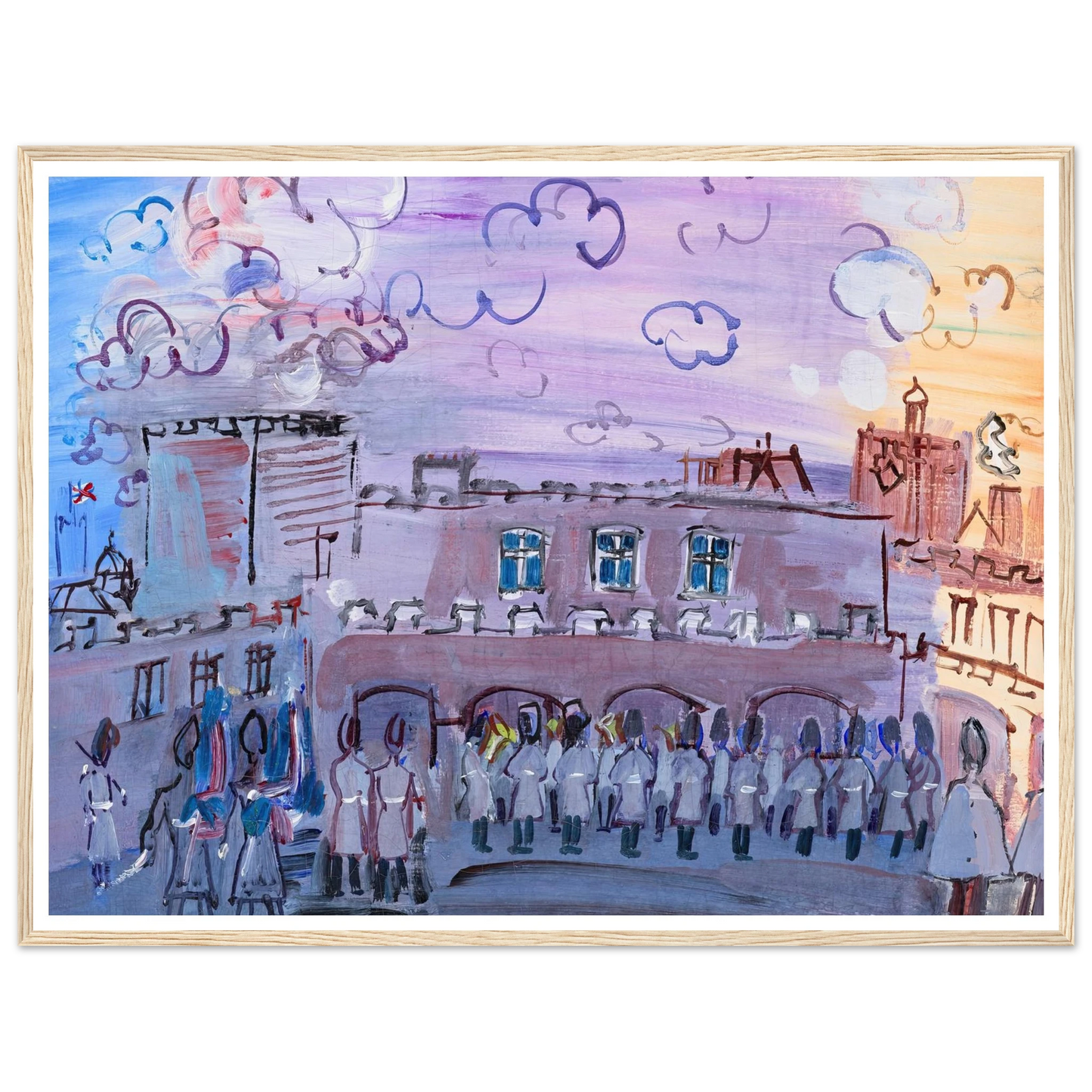 La relève de la garde à Saint-James’s Palace (1935-1936) Art Print | Raoul Dufy - Framed Poster - 30x40 cm / 12x16″ - Black frame