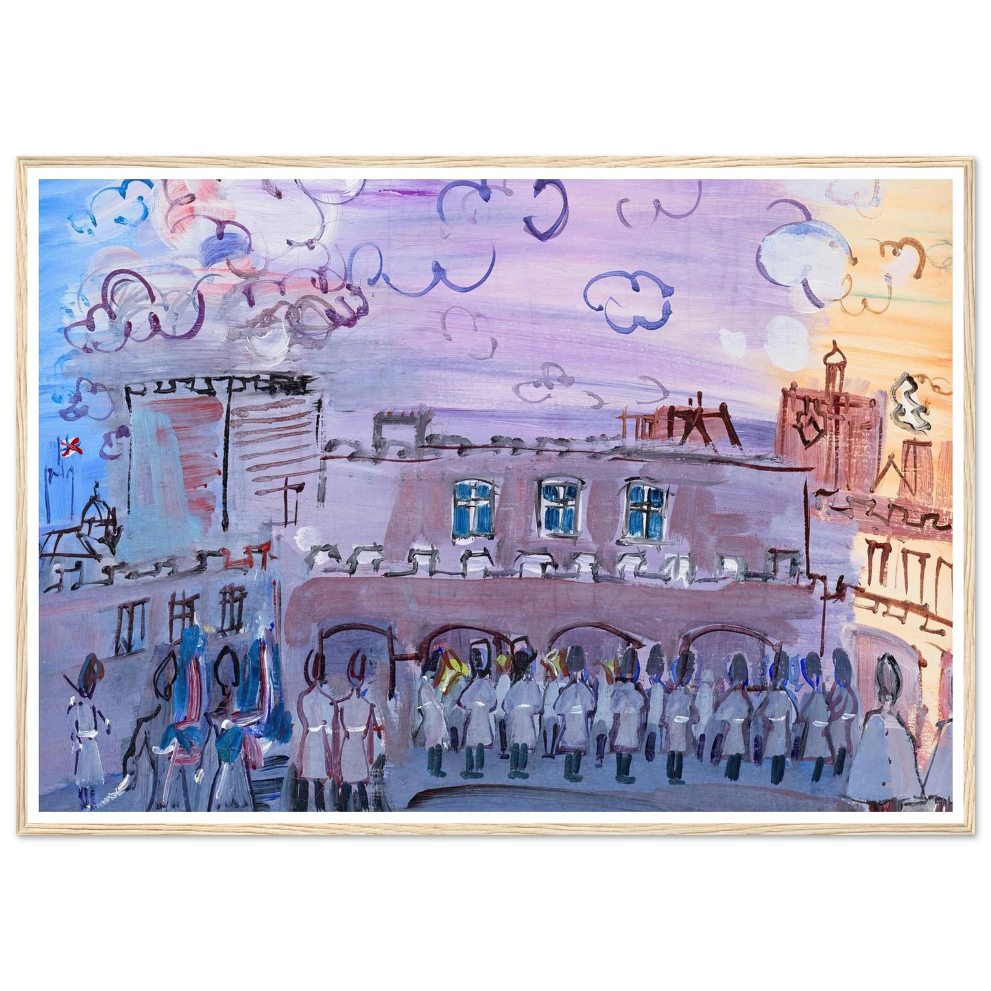 La relève de la garde à Saint-James’s Palace (1935-1936) Art Print | Raoul Dufy - Framed Poster - 30x40 cm / 12x16″ - Black frame
