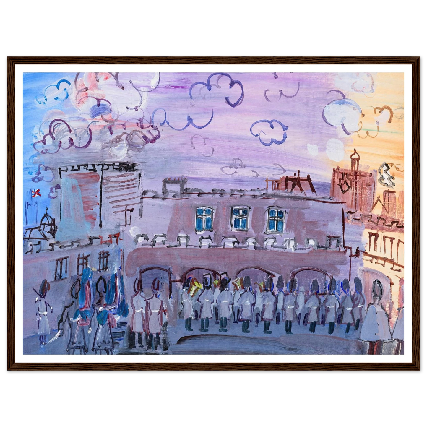 La relève de la garde à Saint-James’s Palace (1935-1936) Art Print | Raoul Dufy - Framed Poster - 30x40 cm / 12x16″ - Black frame