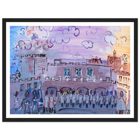 La relève de la garde à Saint-James’s Palace (1935-1936) Art Print | Raoul Dufy - Framed Poster - 30x40 cm / 12x16″ - Black frame