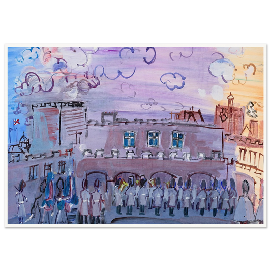 La relève de la garde à Saint-James’s Palace (1935-1936) Art Print | Raoul Dufy - Framed Poster - 30x40 cm / 12x16″ - Black frame
