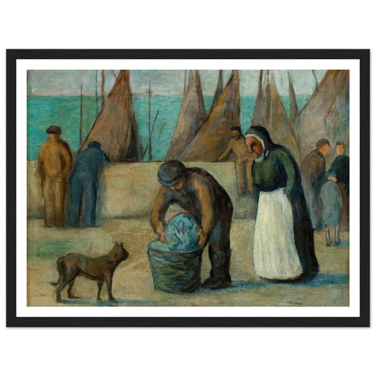 La Rentrée des Pécheurs Art Print | Maximilien Luce - Framed Poster - 30x40 cm / 12x16″ - Black frame