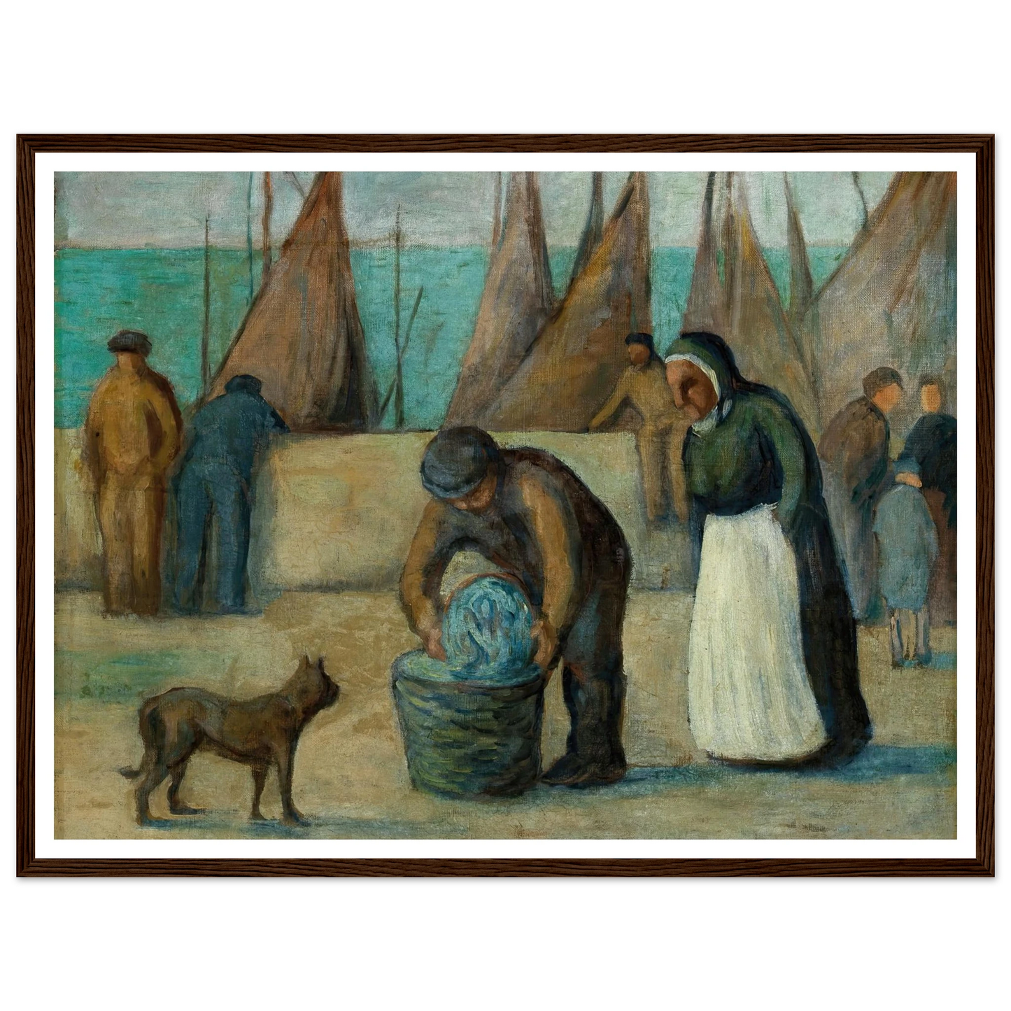 La Rentrée des Pécheurs Art Print | Maximilien Luce - Framed Poster - 30x40 cm / 12x16″ - Black frame