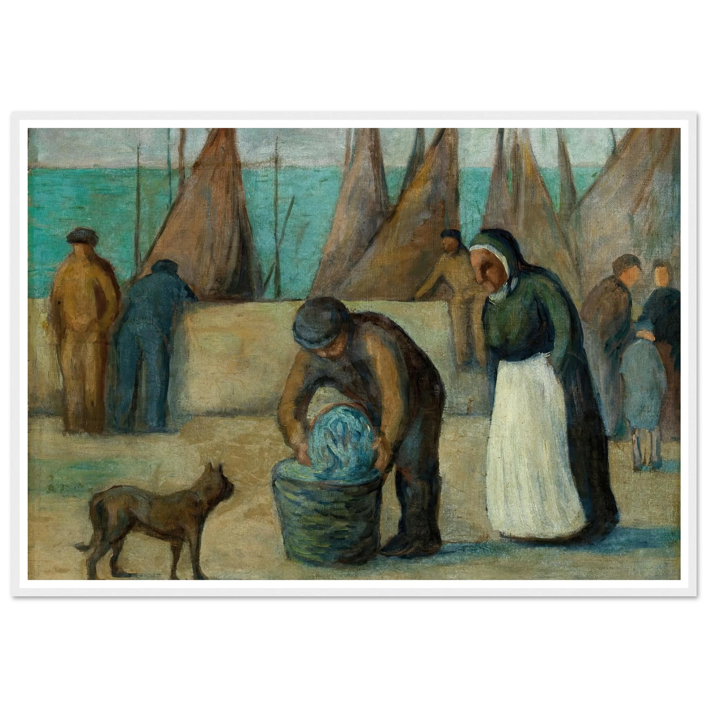 La Rentrée des Pécheurs Art Print | Maximilien Luce - Framed Poster - 30x40 cm / 12x16″ - Black frame
