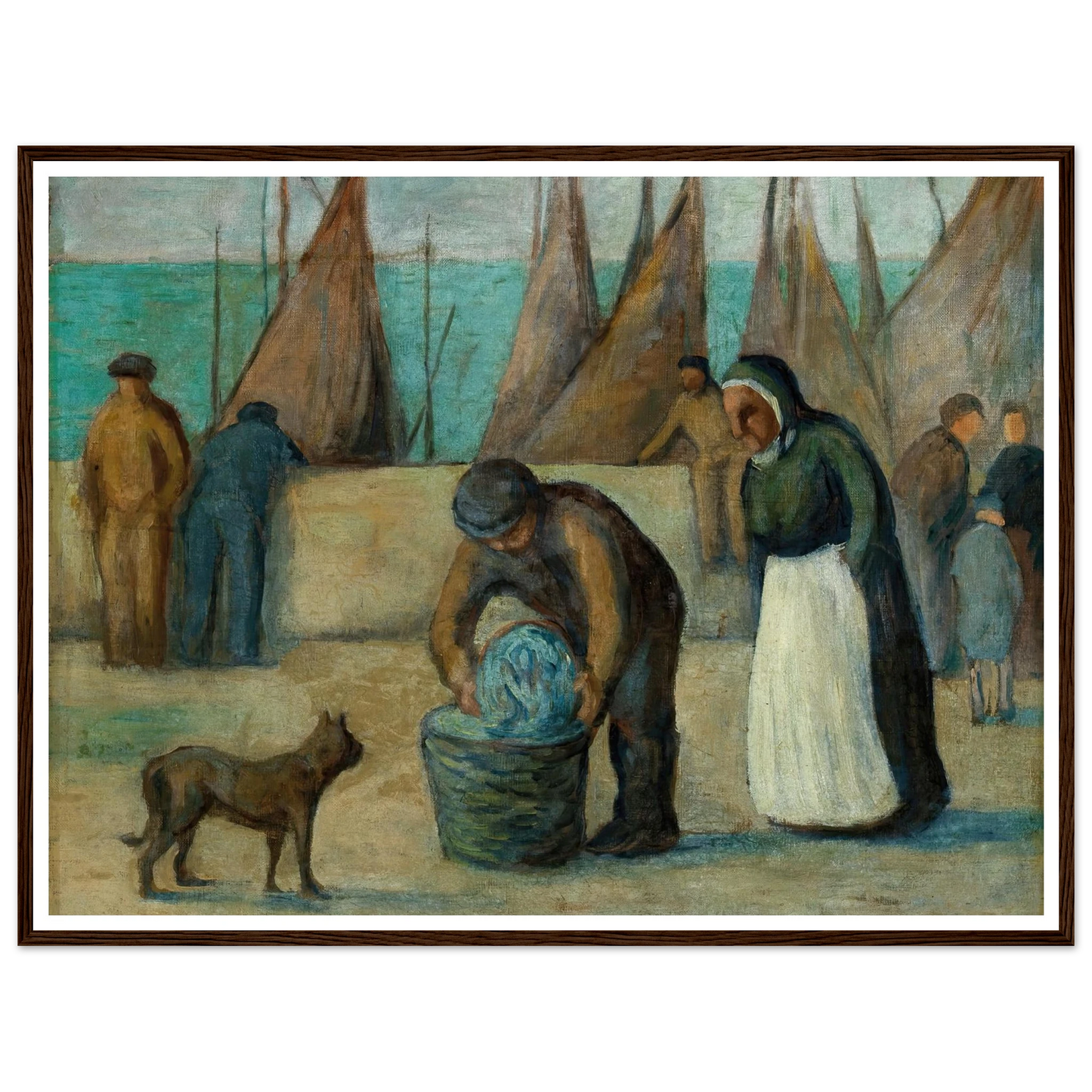 La Rentrée des Pécheurs Art Print | Maximilien Luce - Framed Poster - 30x40 cm / 12x16″ - Black frame