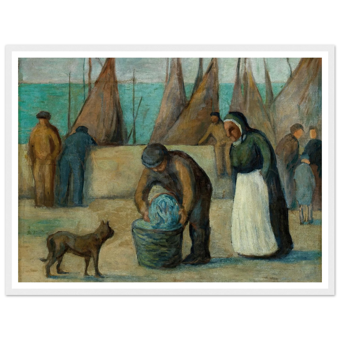 La Rentrée des Pécheurs Art Print | Maximilien Luce - Framed Poster - 30x40 cm / 12x16″ - Black frame