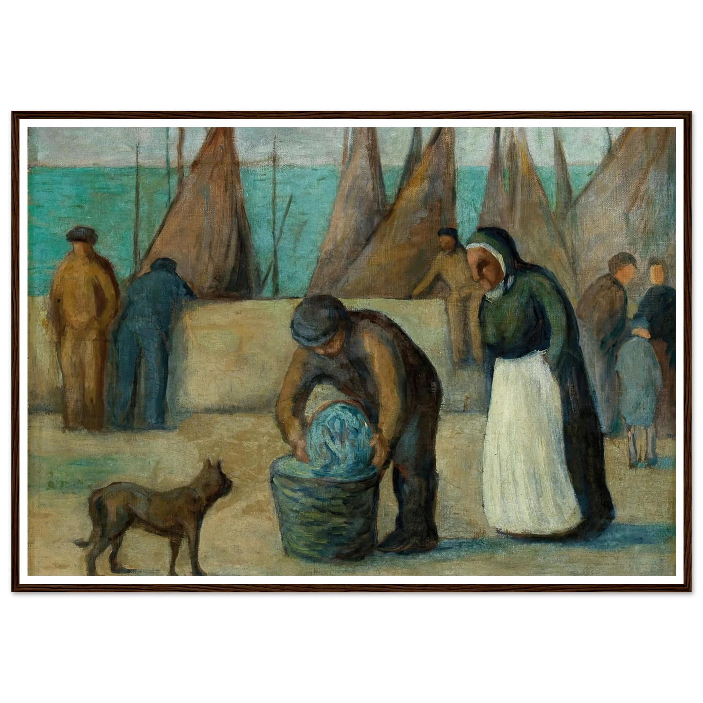 La Rentrée des Pécheurs Art Print | Maximilien Luce - Framed Poster - 30x40 cm / 12x16″ - Black frame