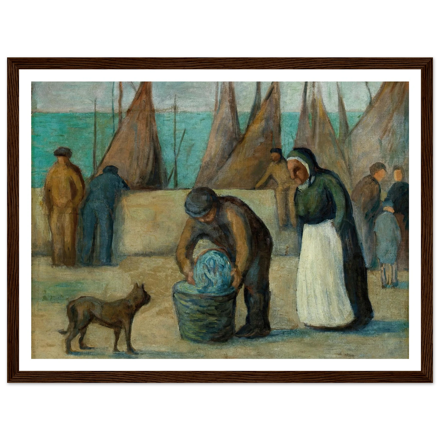 La Rentrée des Pécheurs Art Print | Maximilien Luce - Framed Poster - 30x40 cm / 12x16″ - Black frame