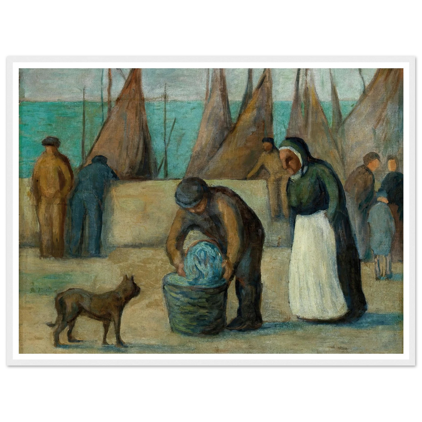 La Rentrée des Pécheurs Art Print | Maximilien Luce - Framed Poster - 30x40 cm / 12x16″ - Black frame