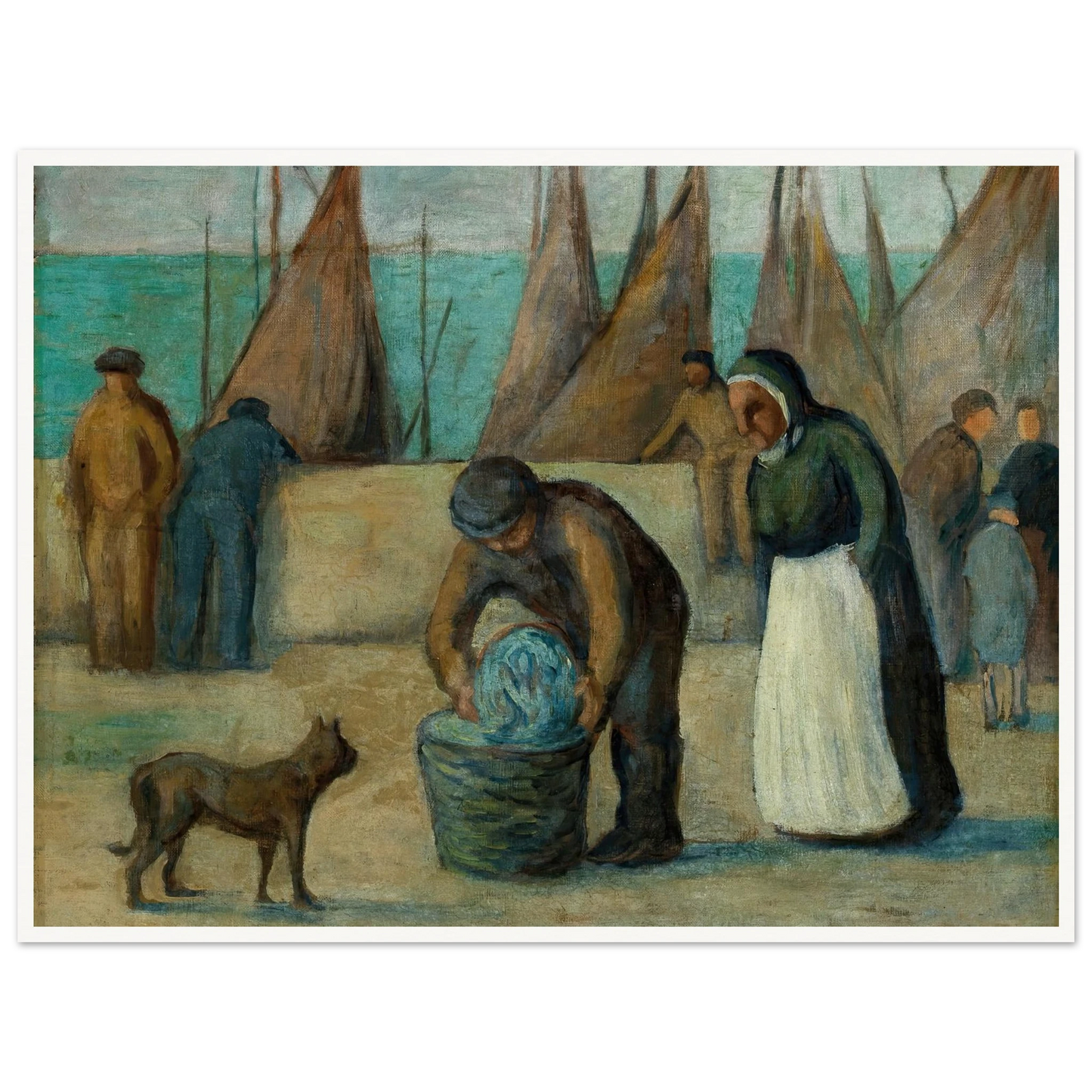 La Rentrée des Pécheurs Art Print | Maximilien Luce - Framed Poster - 30x40 cm / 12x16″ - Black frame