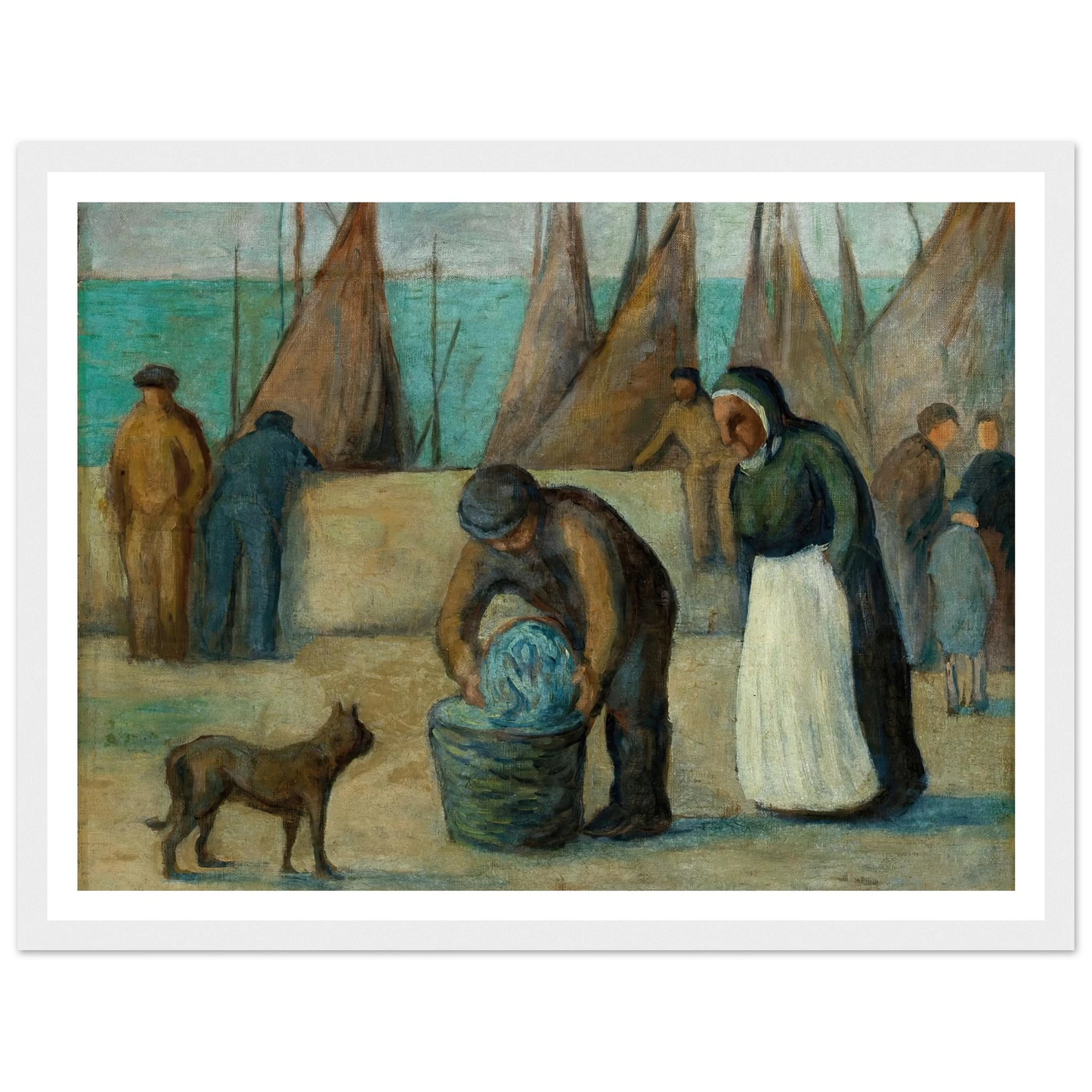 La Rentrée des Pécheurs Art Print | Maximilien Luce - Framed Poster - 30x40 cm / 12x16″ - Black frame
