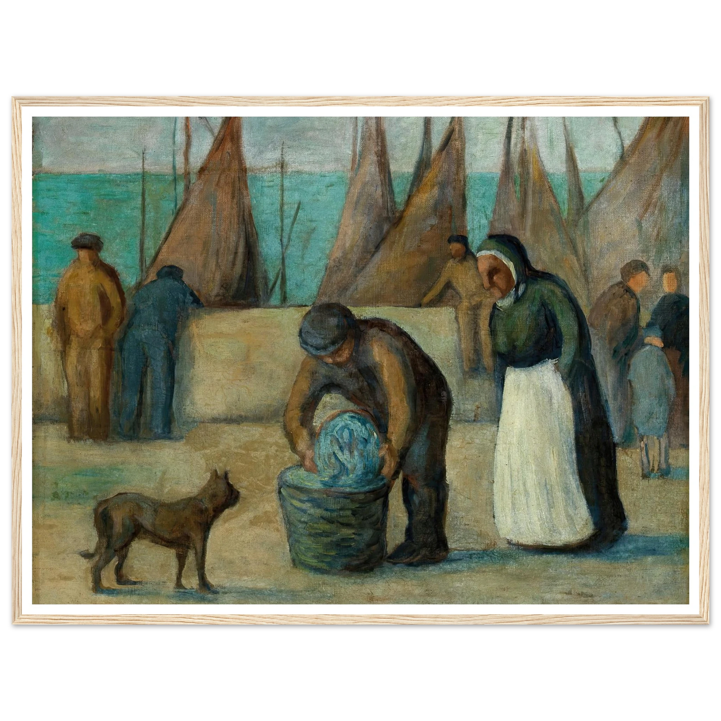 La Rentrée des Pécheurs Art Print | Maximilien Luce - Framed Poster - 30x40 cm / 12x16″ - Black frame