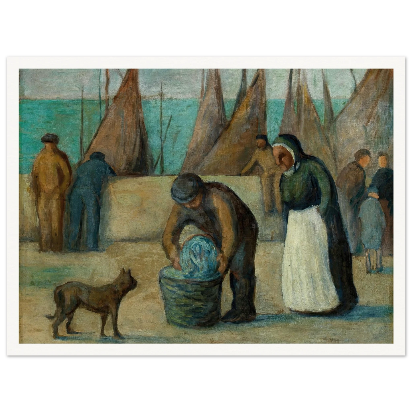 La Rentrée des Pécheurs Art Print | Maximilien Luce - Framed Poster - 30x40 cm / 12x16″ - Black frame