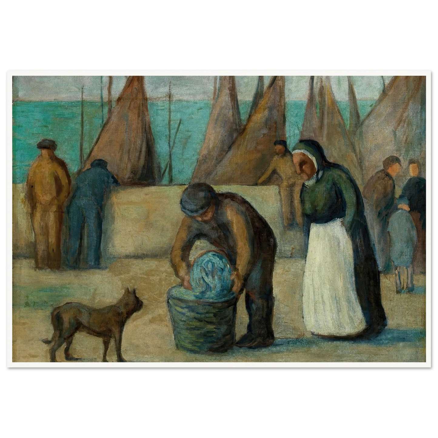La Rentrée des Pécheurs Art Print | Maximilien Luce - Framed Poster - 30x40 cm / 12x16″ - Black frame