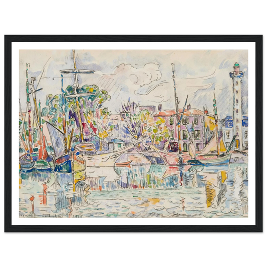 La Rochelle, le phare (1926) Art Print | Paul Signac - Framed Poster - 30x40 cm / 12x16″ - Black frame