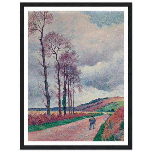La route aux environs de Méréville (1902) Art Print | Maximilien Luce - Framed Poster - 30x40 cm / 12x16″ - Black frame