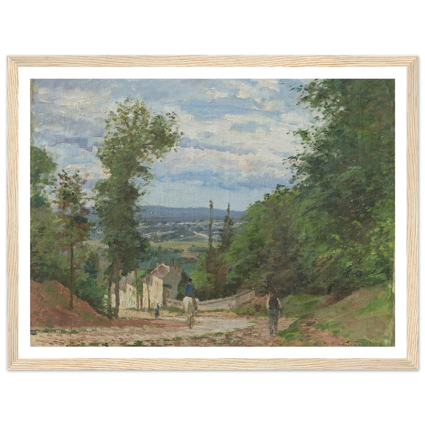 La Route de Marly, Louveciennes (1871) Art Print | Camille Pissarro - Framed Poster - 30x40 cm / 12x16″ - Black frame