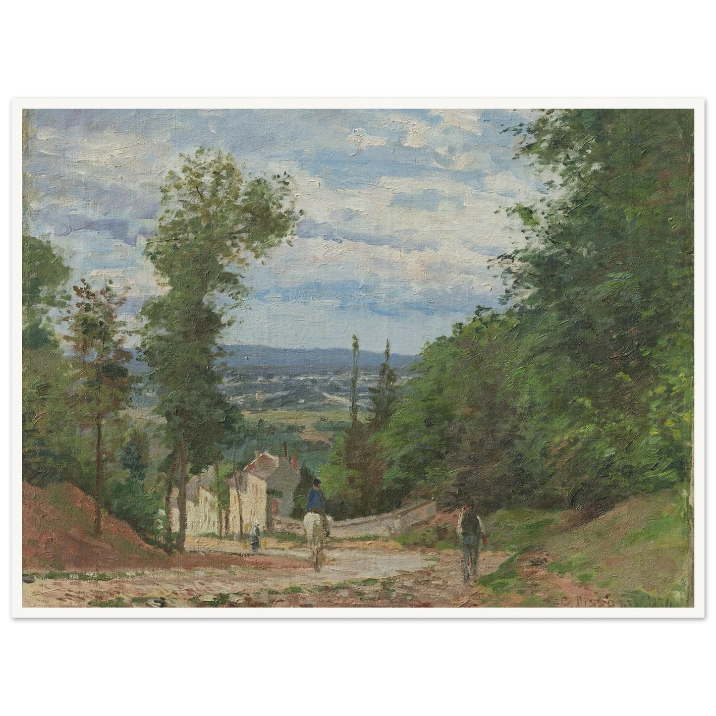 La Route de Marly, Louveciennes (1871) Art Print | Camille Pissarro - Framed Poster - 30x40 cm / 12x16″ - Black frame