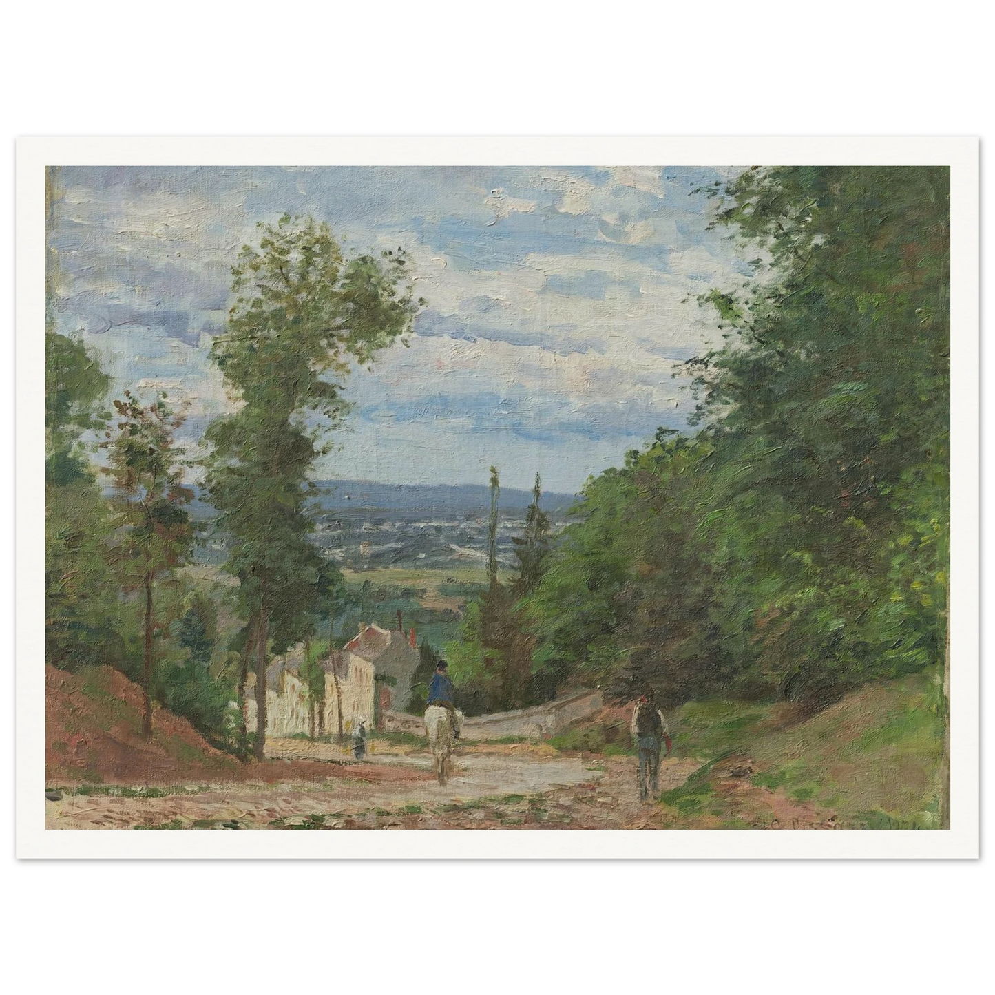 La Route de Marly, Louveciennes (1871) Art Print | Camille Pissarro - Framed Poster - 30x40 cm / 12x16″ - Black frame