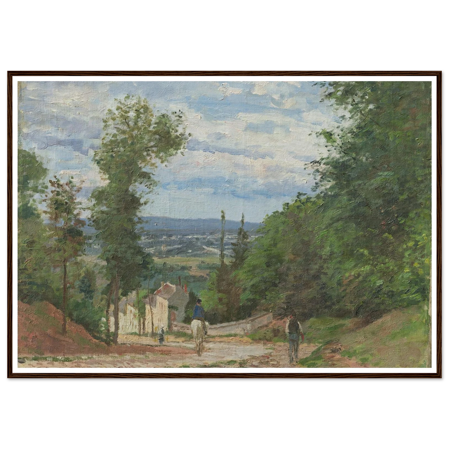 La Route de Marly, Louveciennes (1871) Art Print | Camille Pissarro - Framed Poster - 30x40 cm / 12x16″ - Black frame