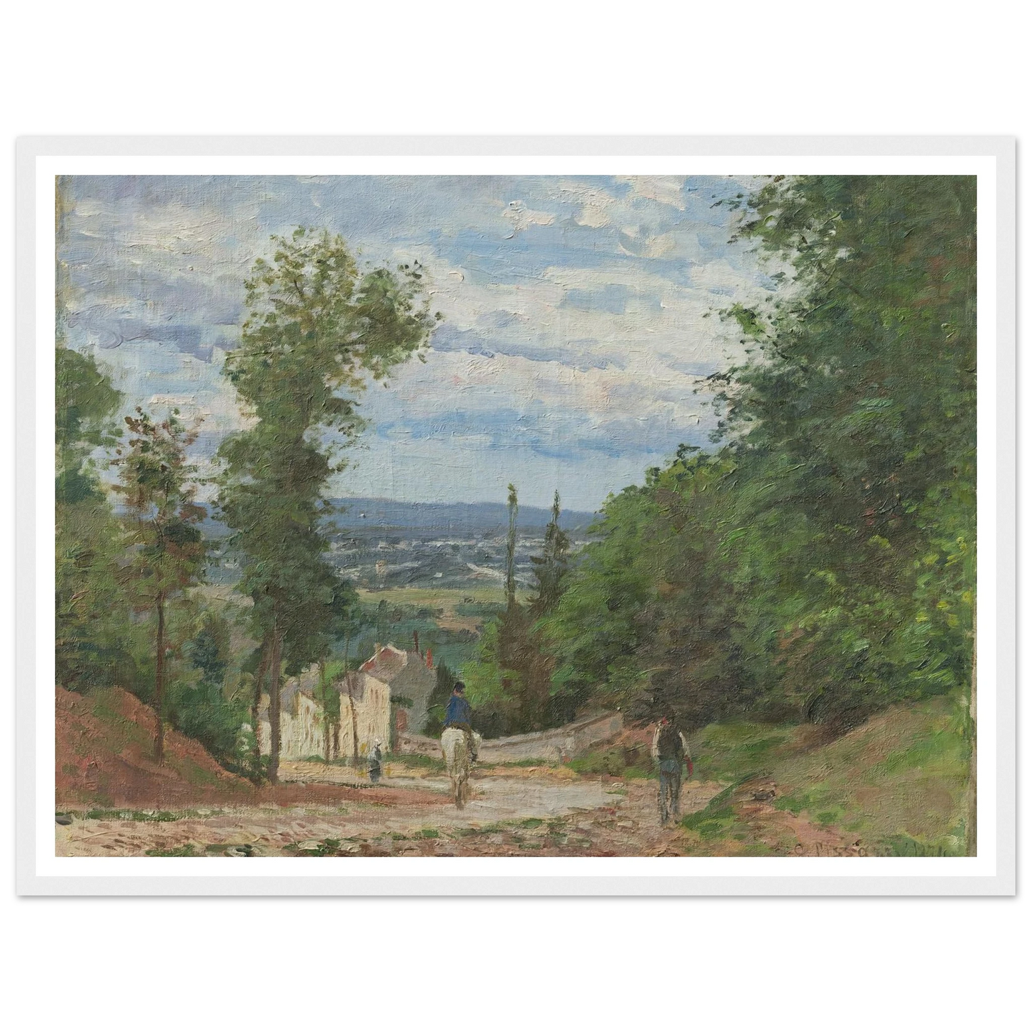 La Route de Marly, Louveciennes (1871) Art Print | Camille Pissarro - Framed Poster - 30x40 cm / 12x16″ - Black frame