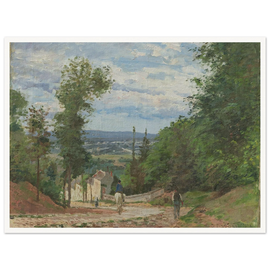 La Route de Marly, Louveciennes (1871) Art Print | Camille Pissarro - Framed Poster - 30x40 cm / 12x16″ - Black frame
