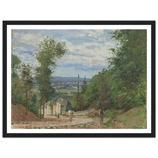 La Route de Marly, Louveciennes (1871) Art Print | Camille Pissarro - Framed Poster - 30x40 cm / 12x16″ - Black frame