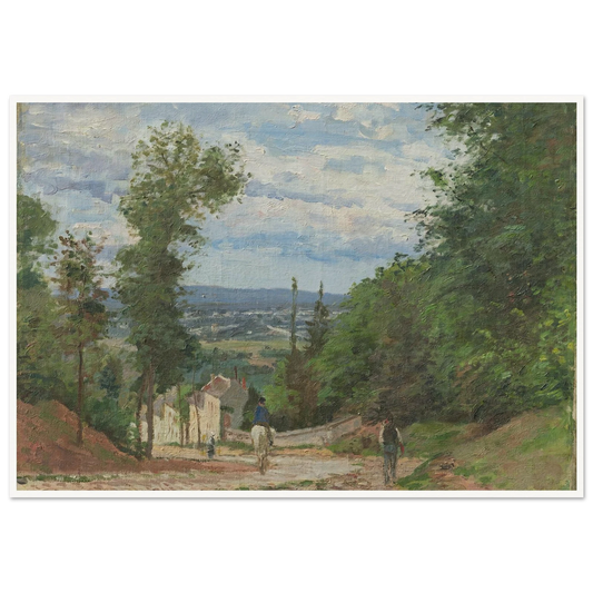 La Route de Marly, Louveciennes (1871) Art Print | Camille Pissarro - Framed Poster - 30x40 cm / 12x16″ - Black frame
