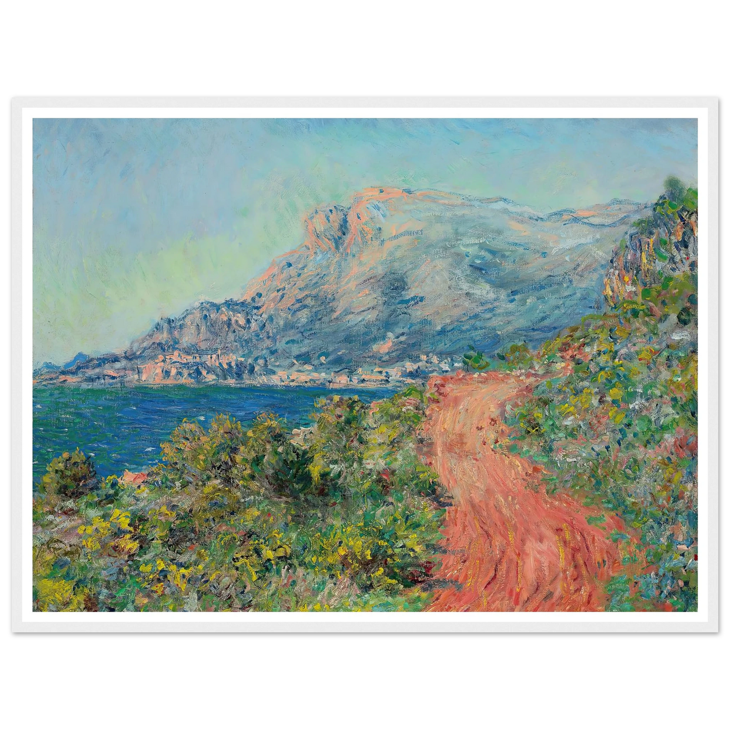 La route rouge près de Menton (1884) Art Print | Claude Monet - Framed Poster - 30x40 cm / 12x16″ - Black frame